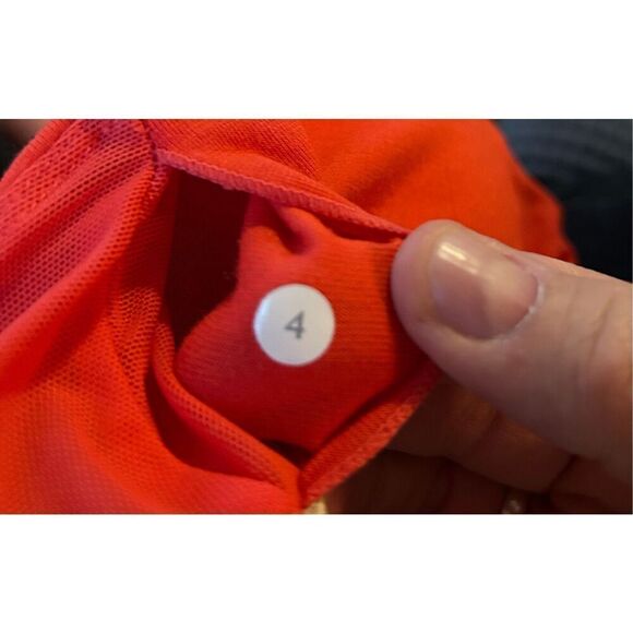 Lululemon Dance Fouette Tank Top Activewear Yoga Smocked Red Orange Size 4 - Picture 5 of 5